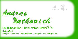 andras matkovich business card